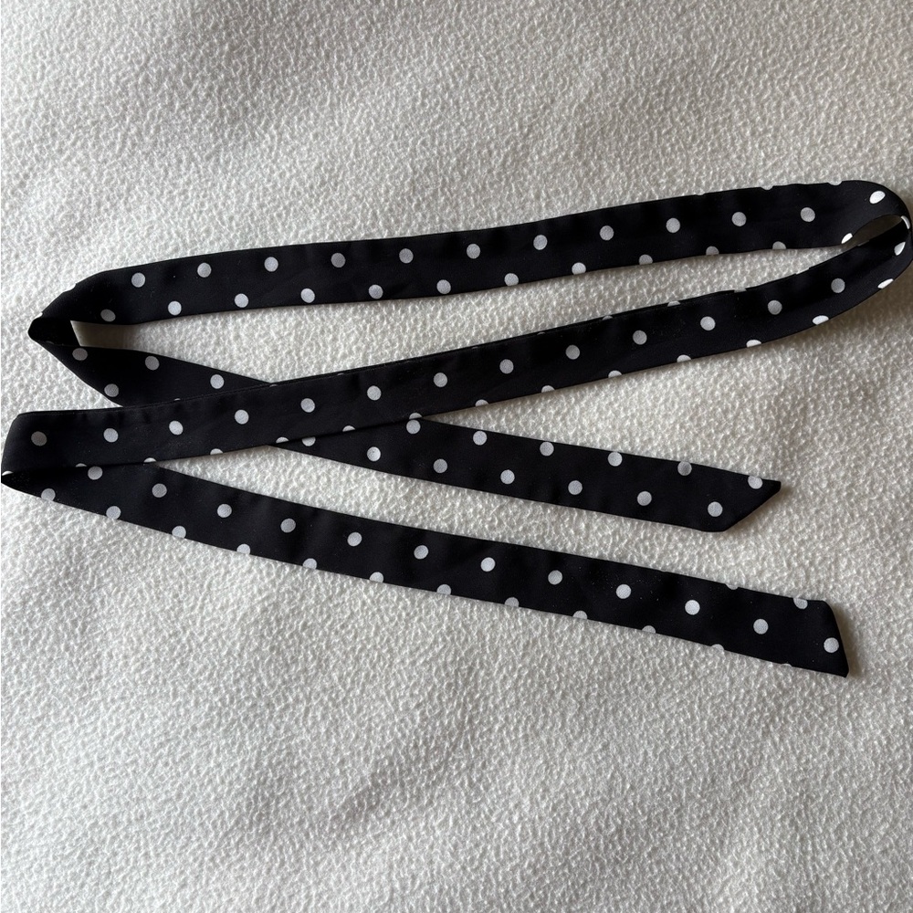 Nanette by Nanette Lepore Black and White Polka Dot Front Buttoned Midi w belt - Picture 4 of 4